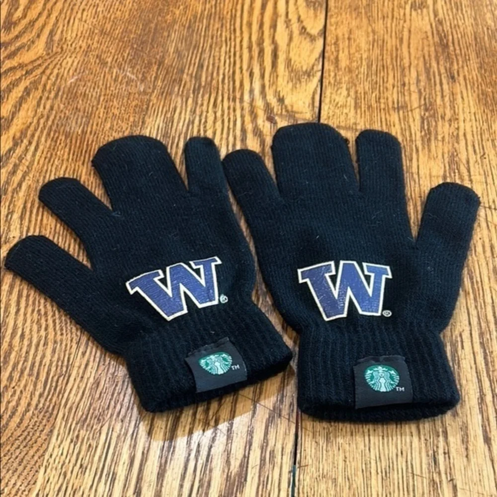 Vintage Starbucks Four Fingered WA Huskies Gloves